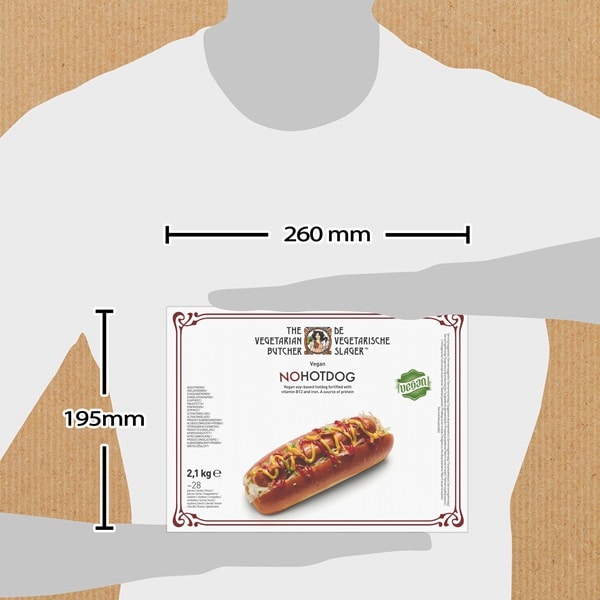 The Vegetarian Butcher NoHotDog Vegano Caja 28 x 75gr - The Vegetarian Butcher "Tan jugoso como el pollo, más tierno que el cerdo y 100% vegetariano" Jaap Korteweg, fundador de The Vegetarian Butcher.  Ofrece ya en tu menú los NoHotDog.